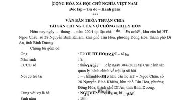 THOA THUAN CHIA TAI SAN